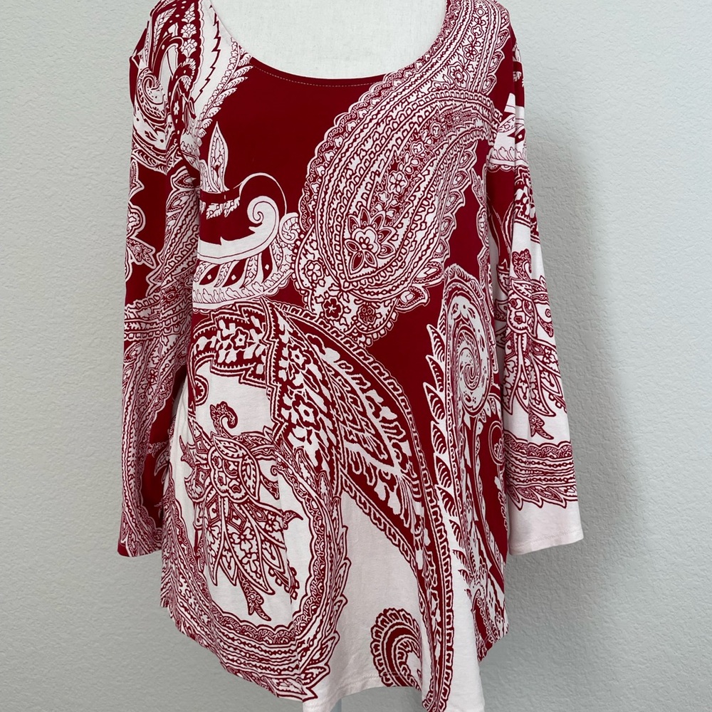 Chico’s Red and White Top